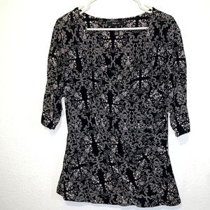 Women's cross over three quarter sleeve blouse